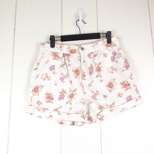 American Eagle Shorts Womens SZ 6 Denim Jean Mom Short Floral High Rise Casual